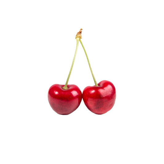 Cerises en gros plan, représentant les fruits que le cueille-fruit Girafruit peut saisir avec ses raquettes adaptées .